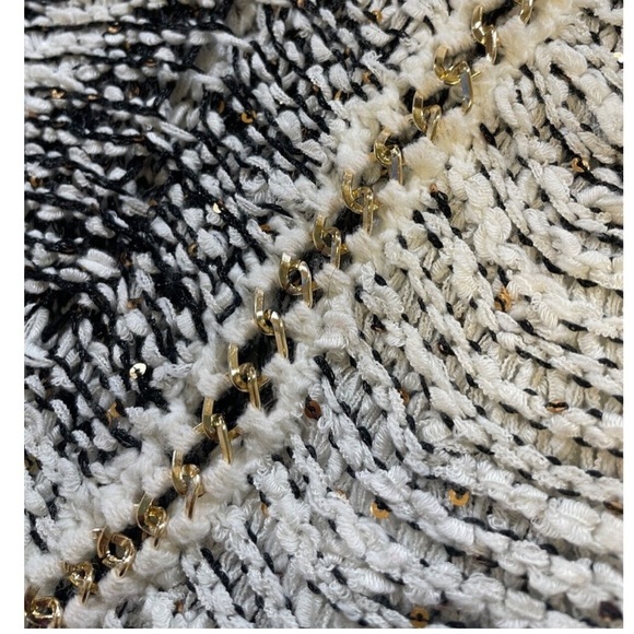 Chain & Sequins Grey & White Sweater  Size Med - Picture 5 of 8